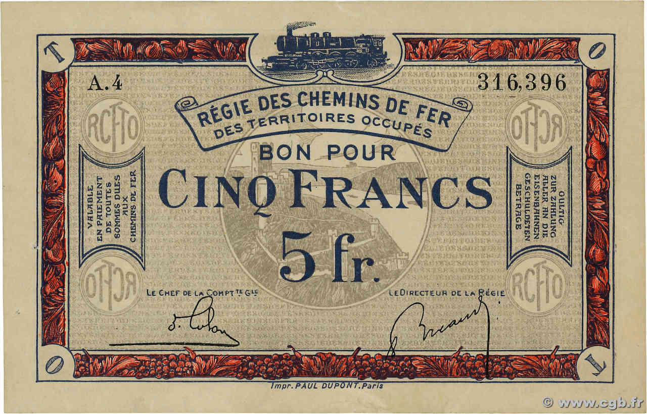 5 Francs FRANCE régionalisme et divers  1918 JP.135.06 pr.SPL