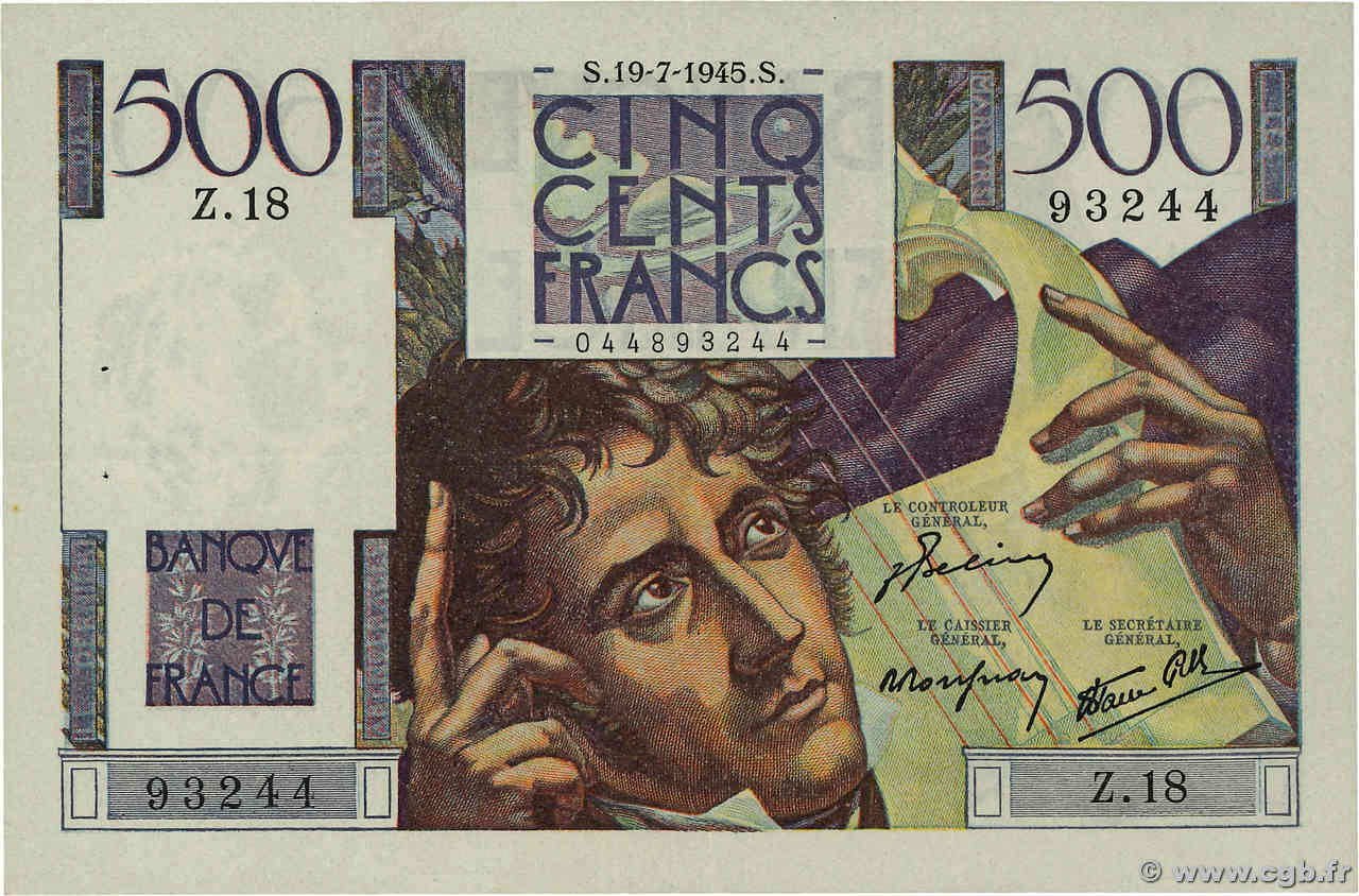 500 Francs CHATEAUBRIAND FRANCIA  1945 F.34.01 MBC+