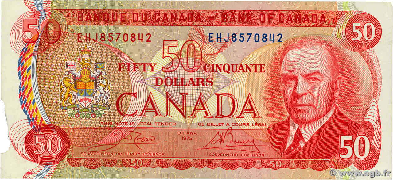 50 Dollars KANADA  1975 P.090b fSS