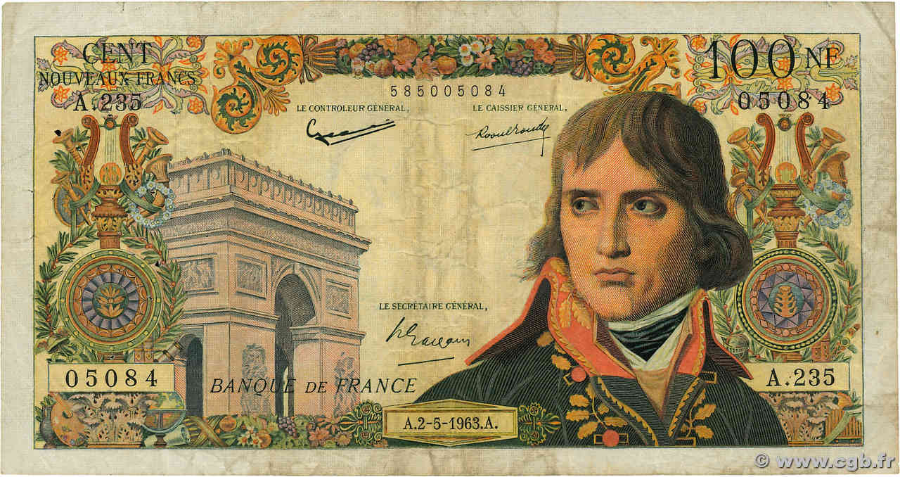 100 Nouveaux Francs BONAPARTE FRANCE  1963 F.59.21 F-