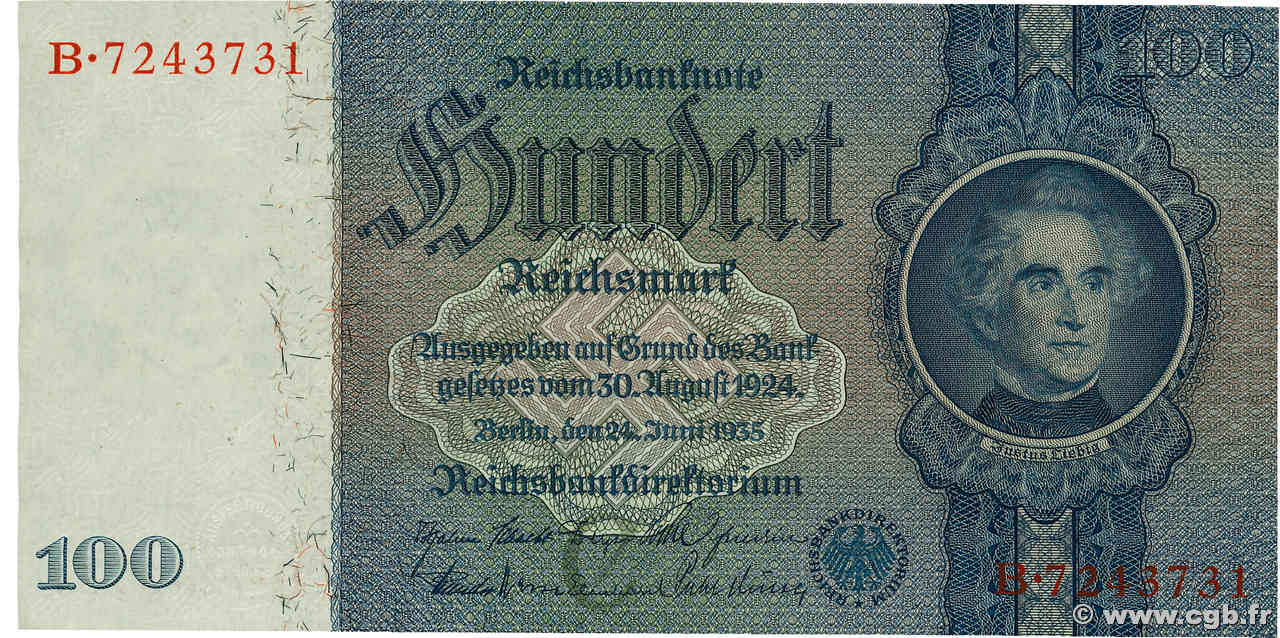 100 Reichsmark ALLEMAGNE  1935 P.183a SPL