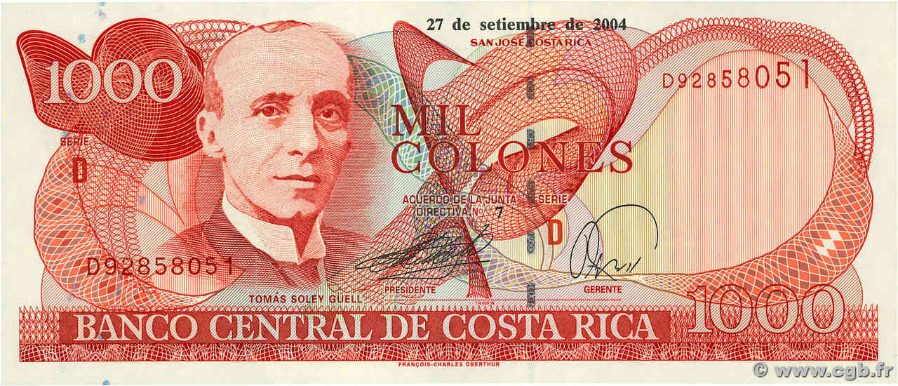 1000 Colones COSTA RICA  2004 P.264e NEUF