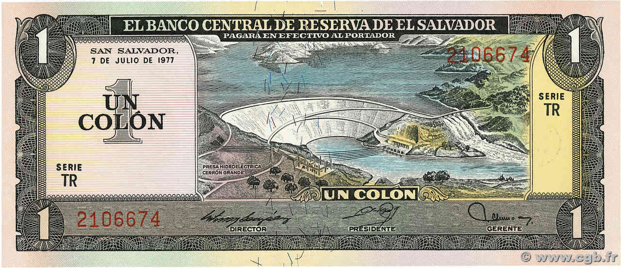1 Colon SALVADOR  1980 P.125a pr.NEUF