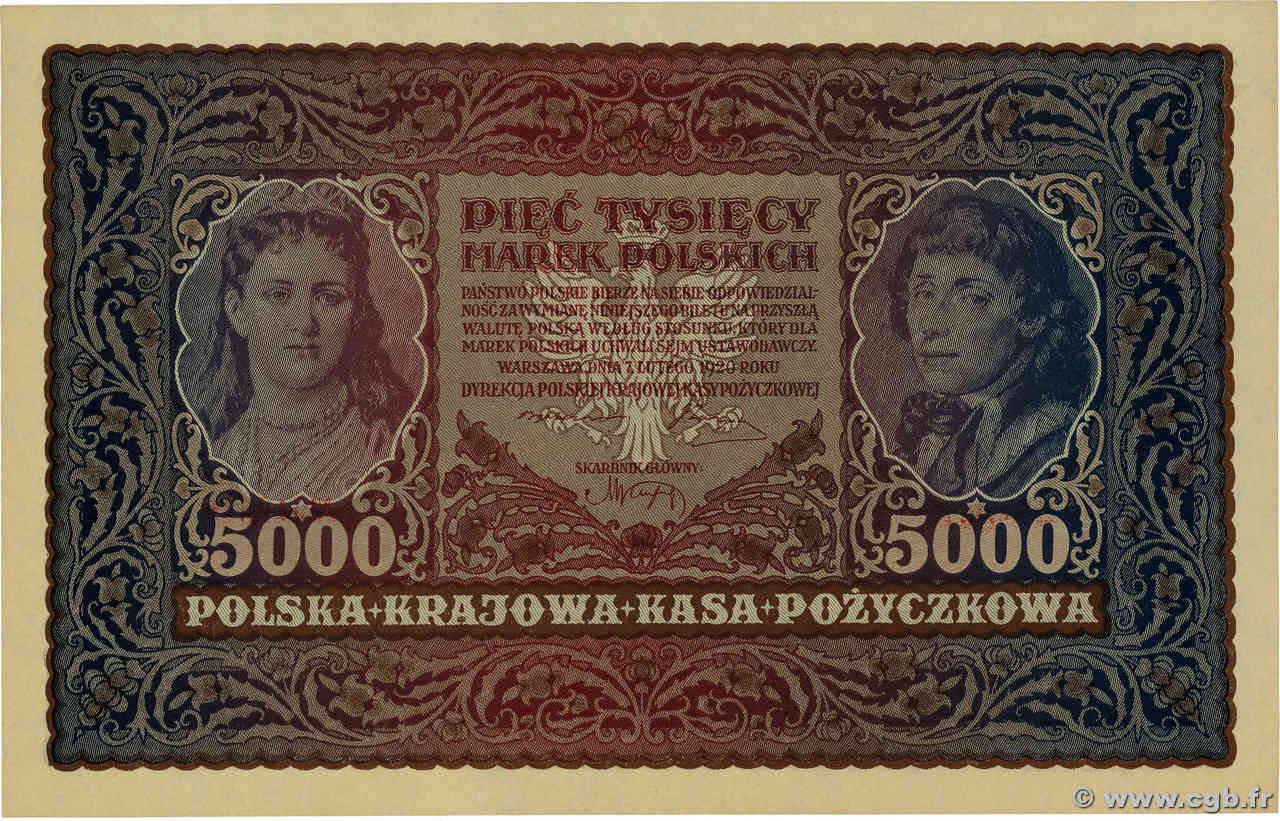 5000 Marek POLOGNE  1920 P.031 SPL