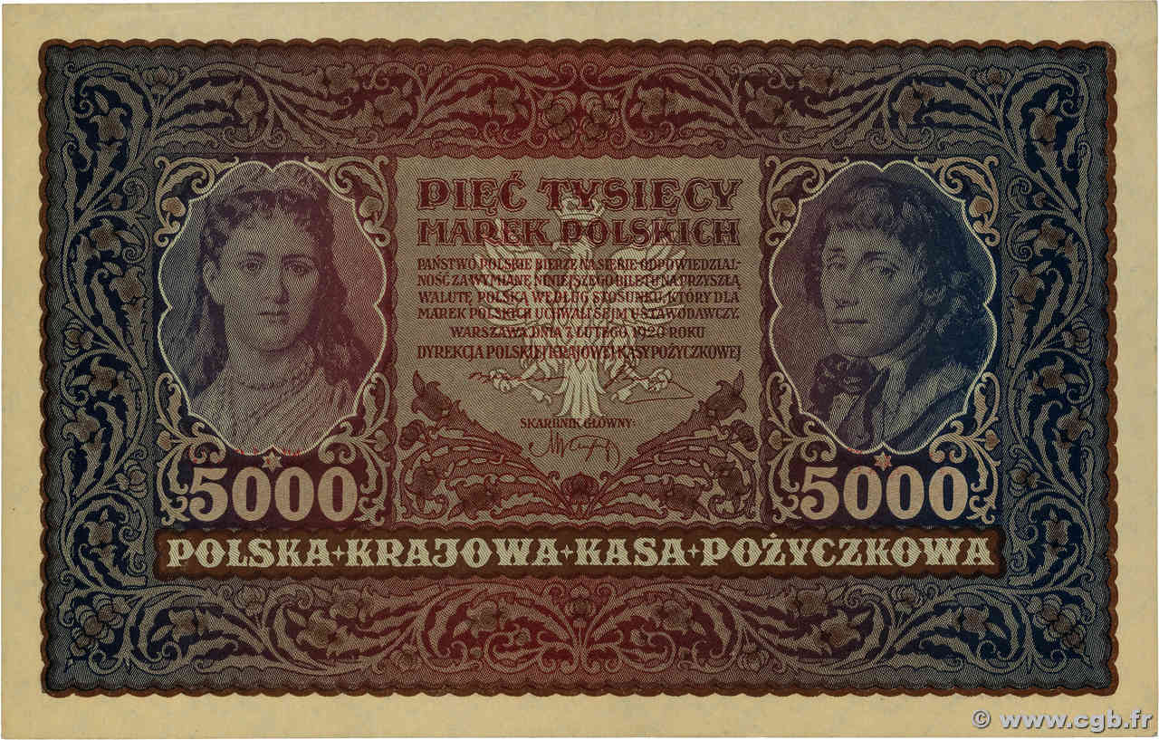 5000 Marek POLAND  1920 P.031 AU