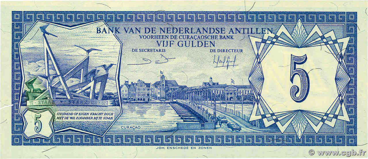 5 Gulden ANTILLES NÉERLANDAISES  1984 P.15b NEUF