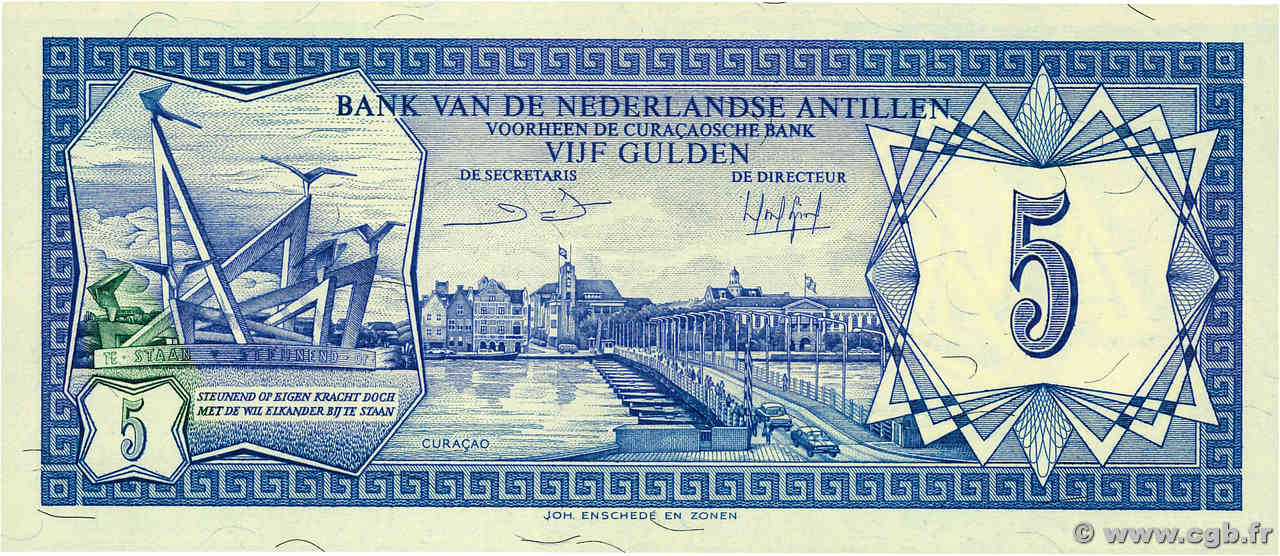 5 Gulden ANTILLE OLANDESI  1984 P.15b FDC