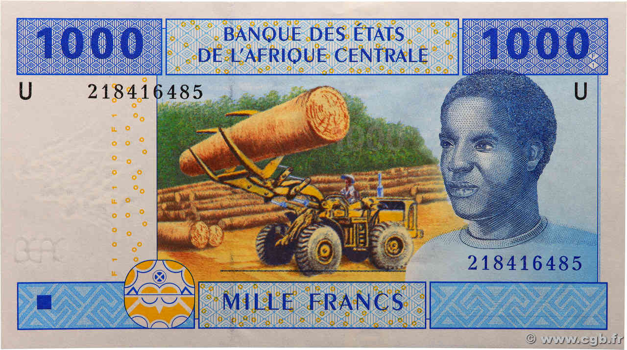 1000 Francs CENTRAL AFRICAN STATES  2002 P.207Ub UNC-