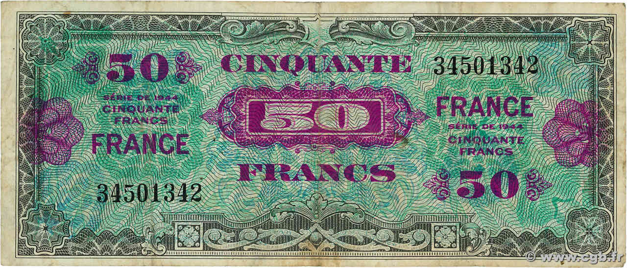 50 Francs FRANCE FRANCIA  1945 VF.24.01 q.BB