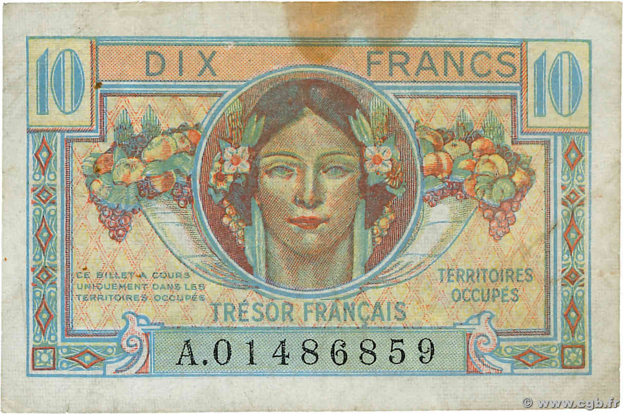 10 Francs TRÉSOR FRANÇAIS FRANCE  1947 VF.30.01 F