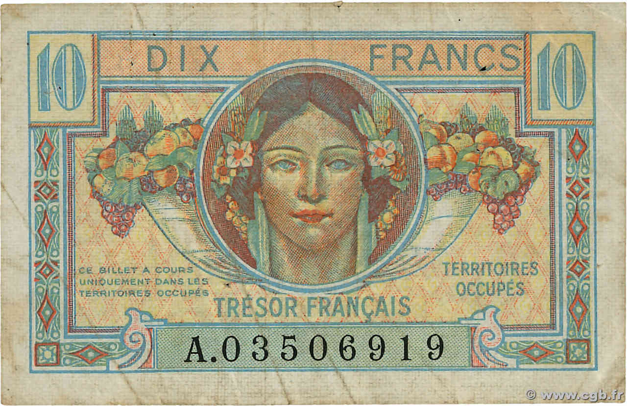 10 Francs TRÉSOR FRANÇAIS FRANCE  1947 VF.30.01 F