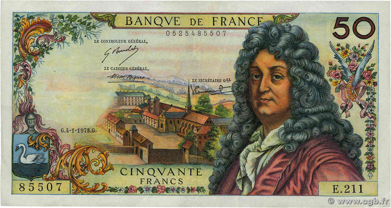 50 Francs RACINE FRANCE  1973 F.64.22 VF