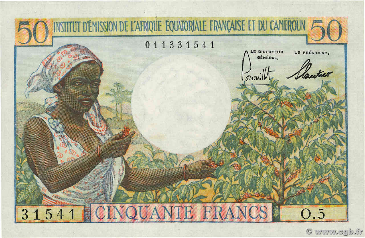 50 Francs AFRIQUE ÉQUATORIALE FRANÇAISE  1957 P.31 SPL+