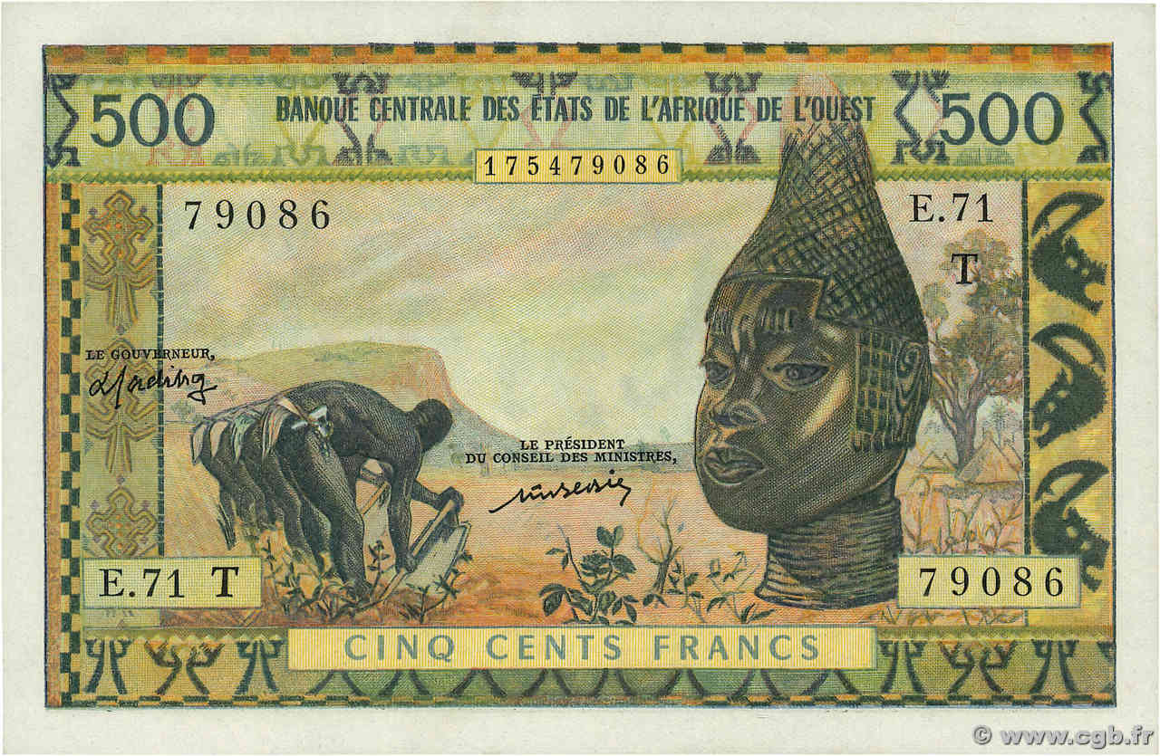 500 Francs ÉTATS DE L AFRIQUE DE L OUEST  1977 P.802Tm pr.SPL