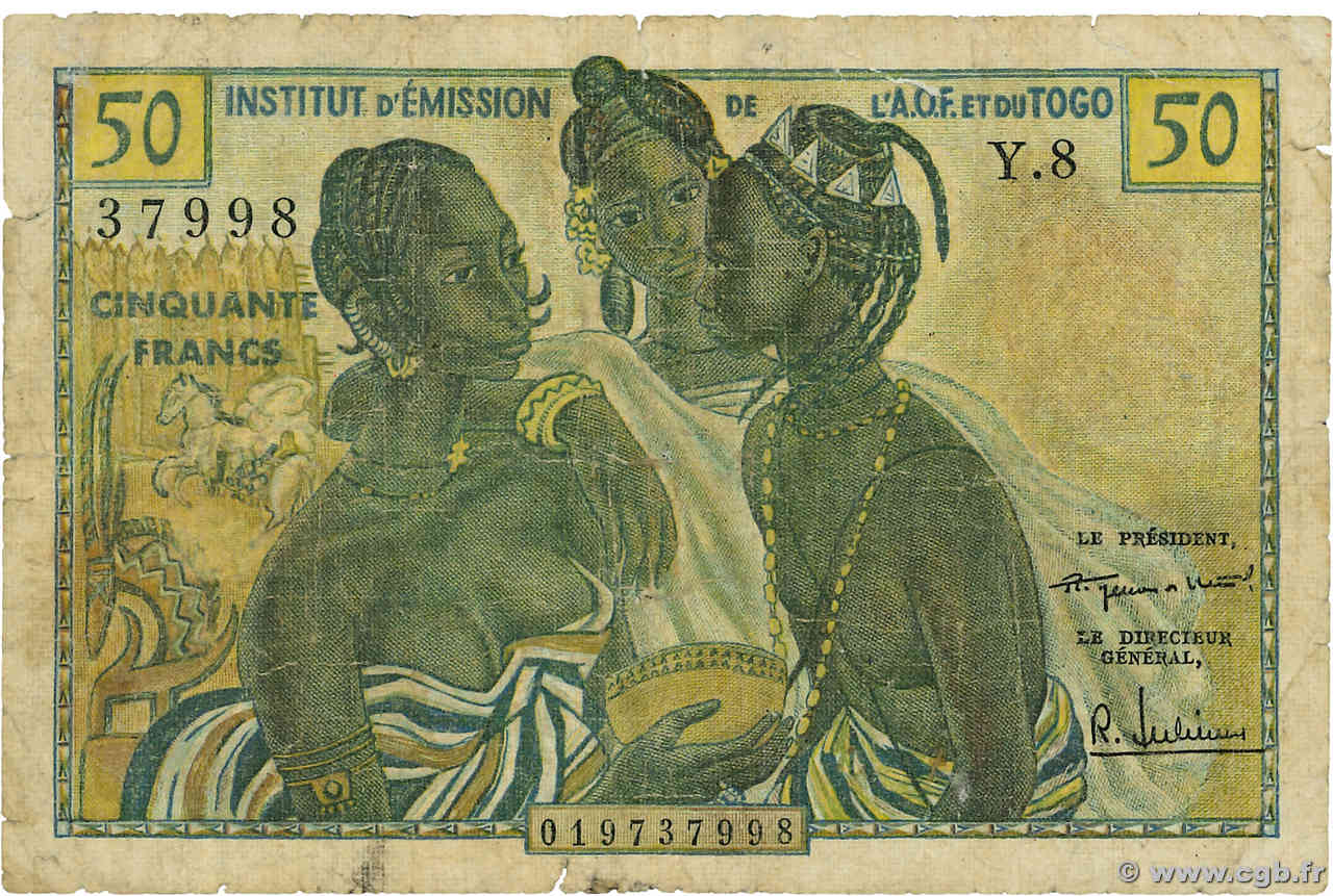 50 Francs FRENCH WEST AFRICA  1956 P.45 RC