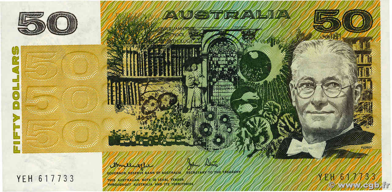 50 Dollars AUSTRALIA  1985 P.47c SPL+