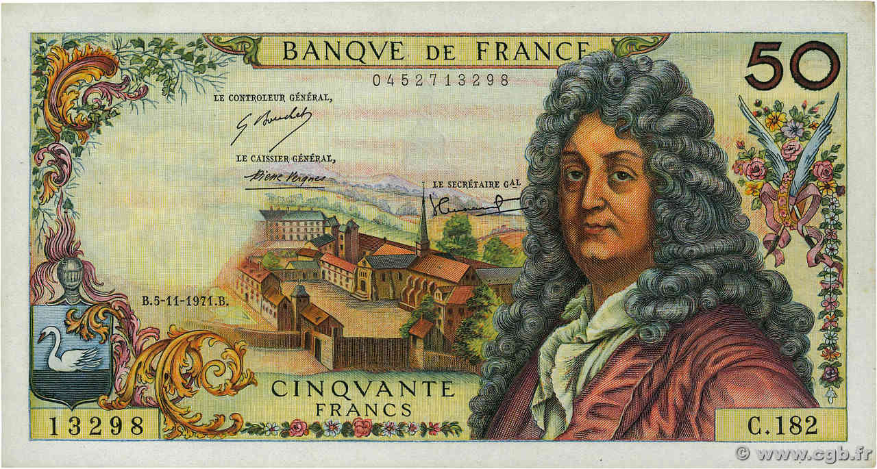 50 Francs RACINE FRANCE  1971 F.64.19 AU