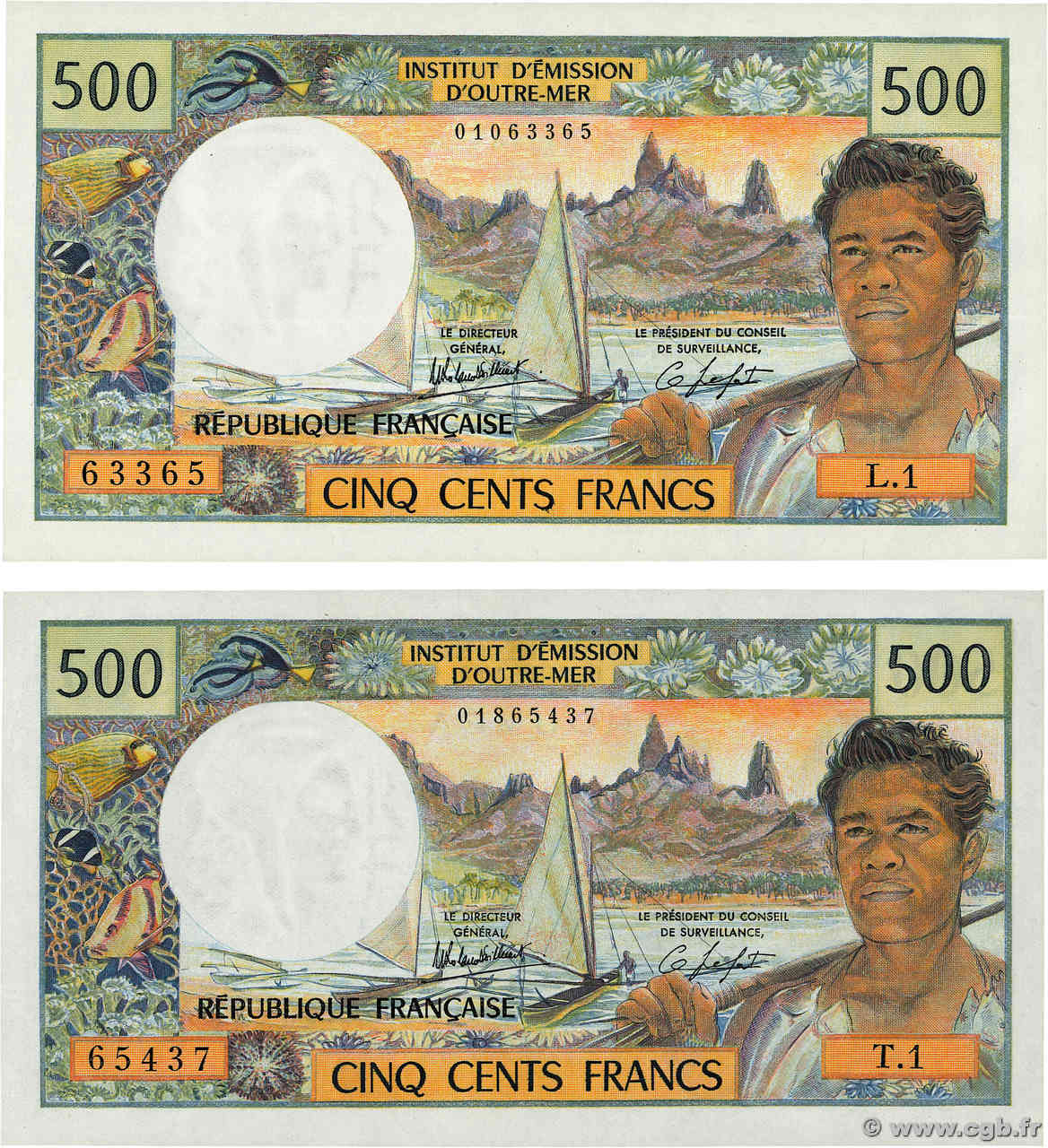 500 Francs Lot NOUVELLE CALÉDONIE  1983 P.60d q.FDC