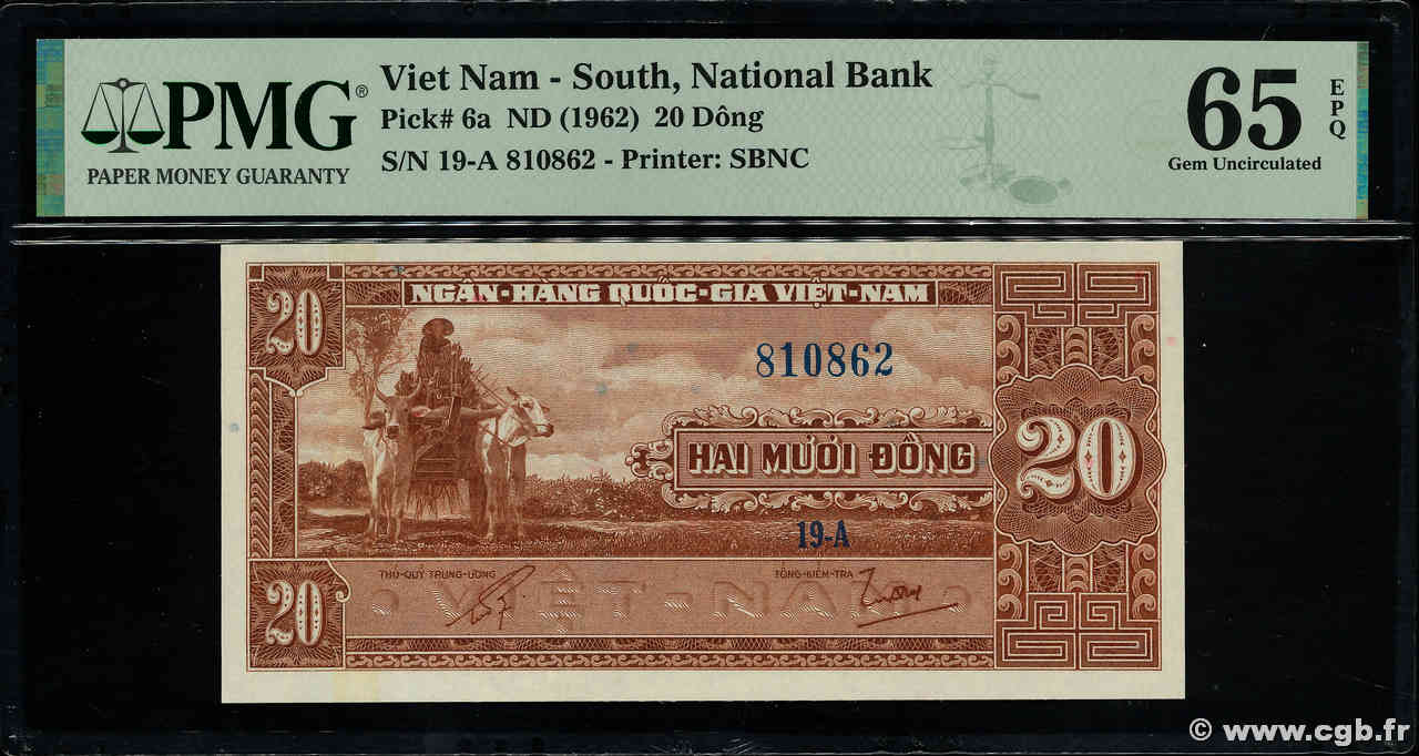 20 Dong VIET NAM SUD  1962 P.06a NEUF