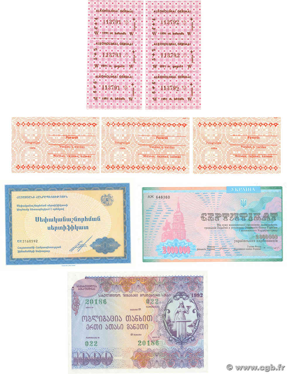 Lot de 8 billets Lot LOTS  1990 P.Lot NEUF