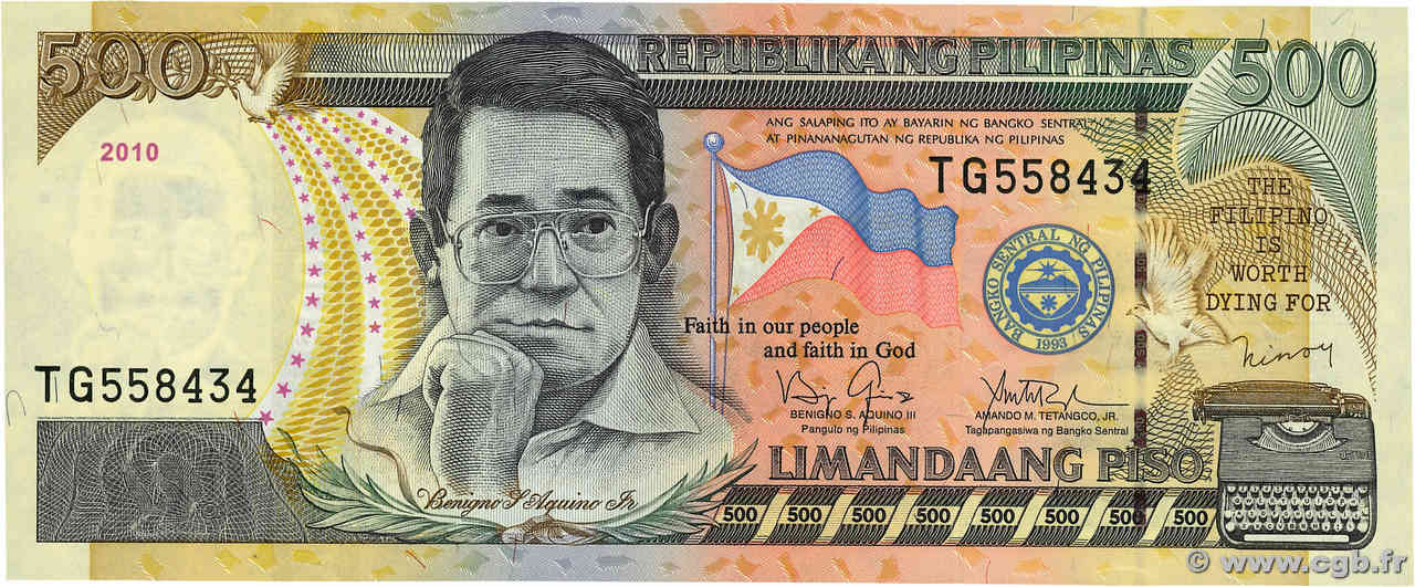 500 Pesos PHILIPPINES  2010 P.196c UNC
