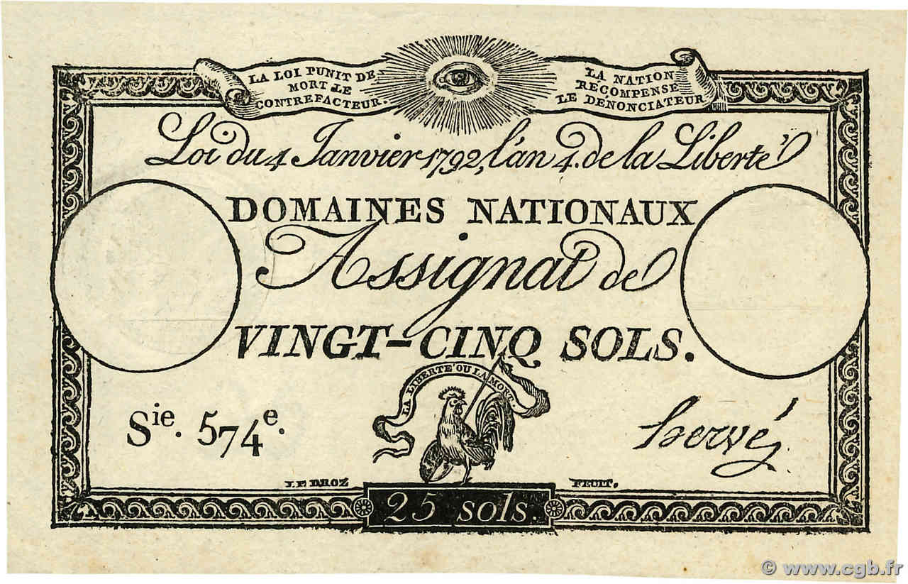 25 Sols FRANCIA  1792 Ass.25a SC