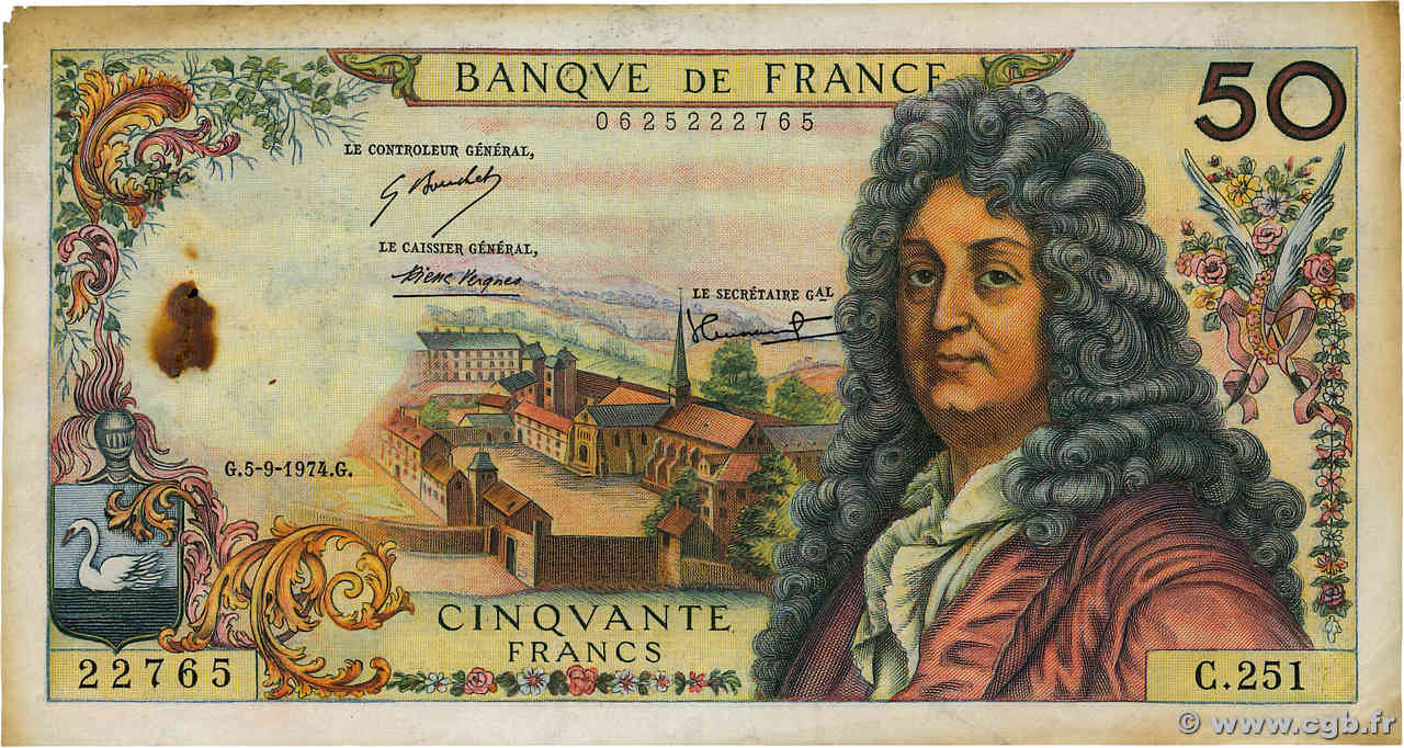 50 Francs RACINE FRANCE  1974 F.64.27 TB+