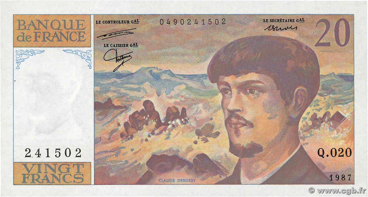 20 Francs DEBUSSY FRANCE  1987 F.66.08 pr.NEUF