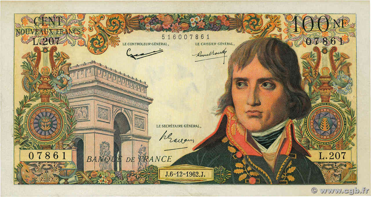 100 Nouveaux Francs BONAPARTE FRANCIA  1962 F.59.18 EBC