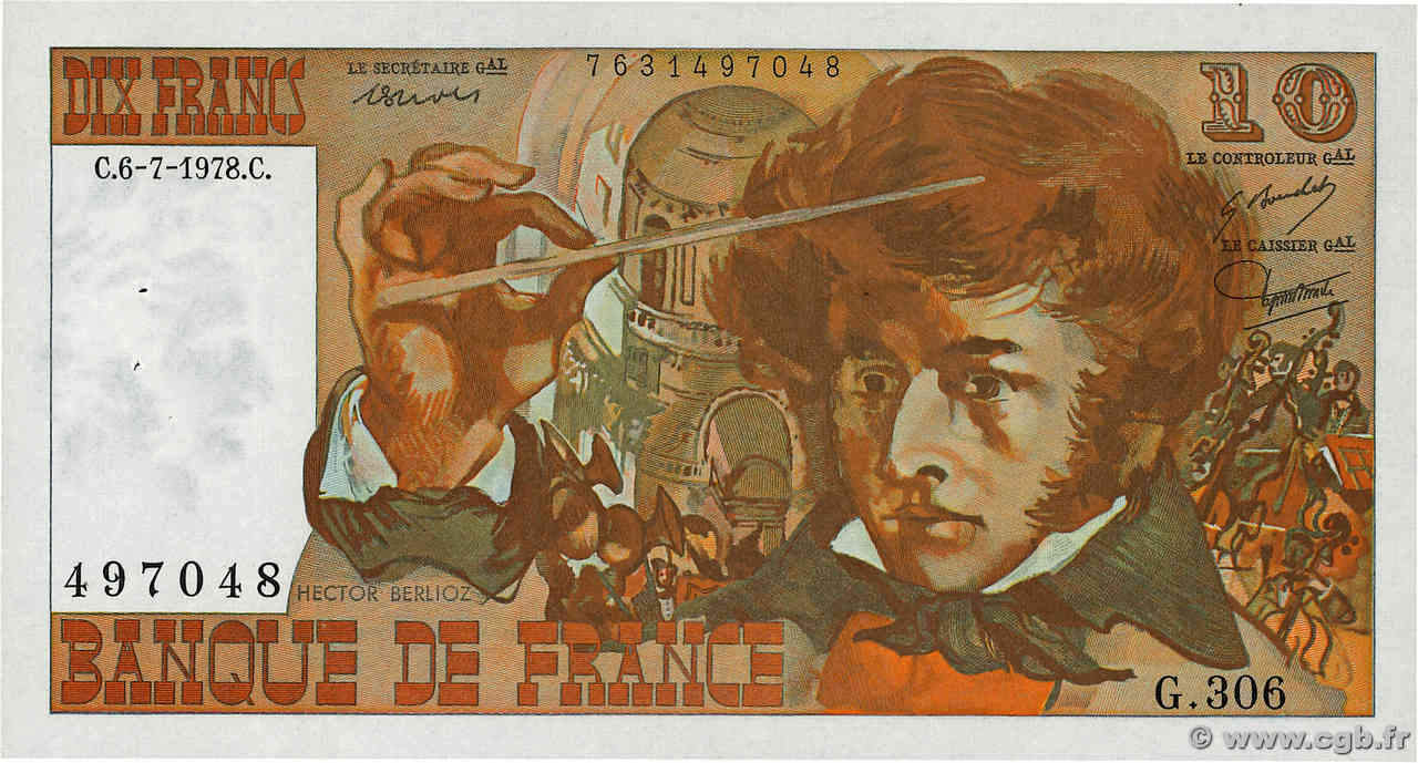 10 Francs BERLIOZ FRANCIA  1978 F.63.25 SPL+