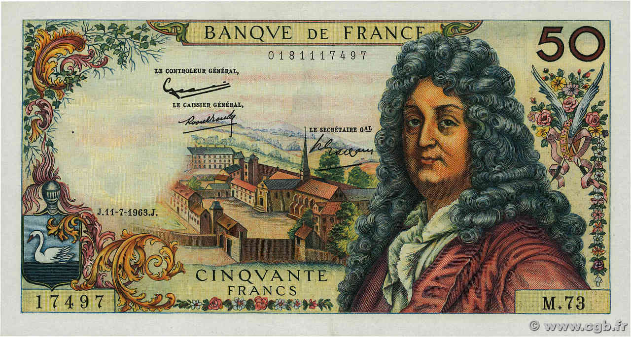 50 Francs RACINE FRANCIA  1963 F.64.06 SPL