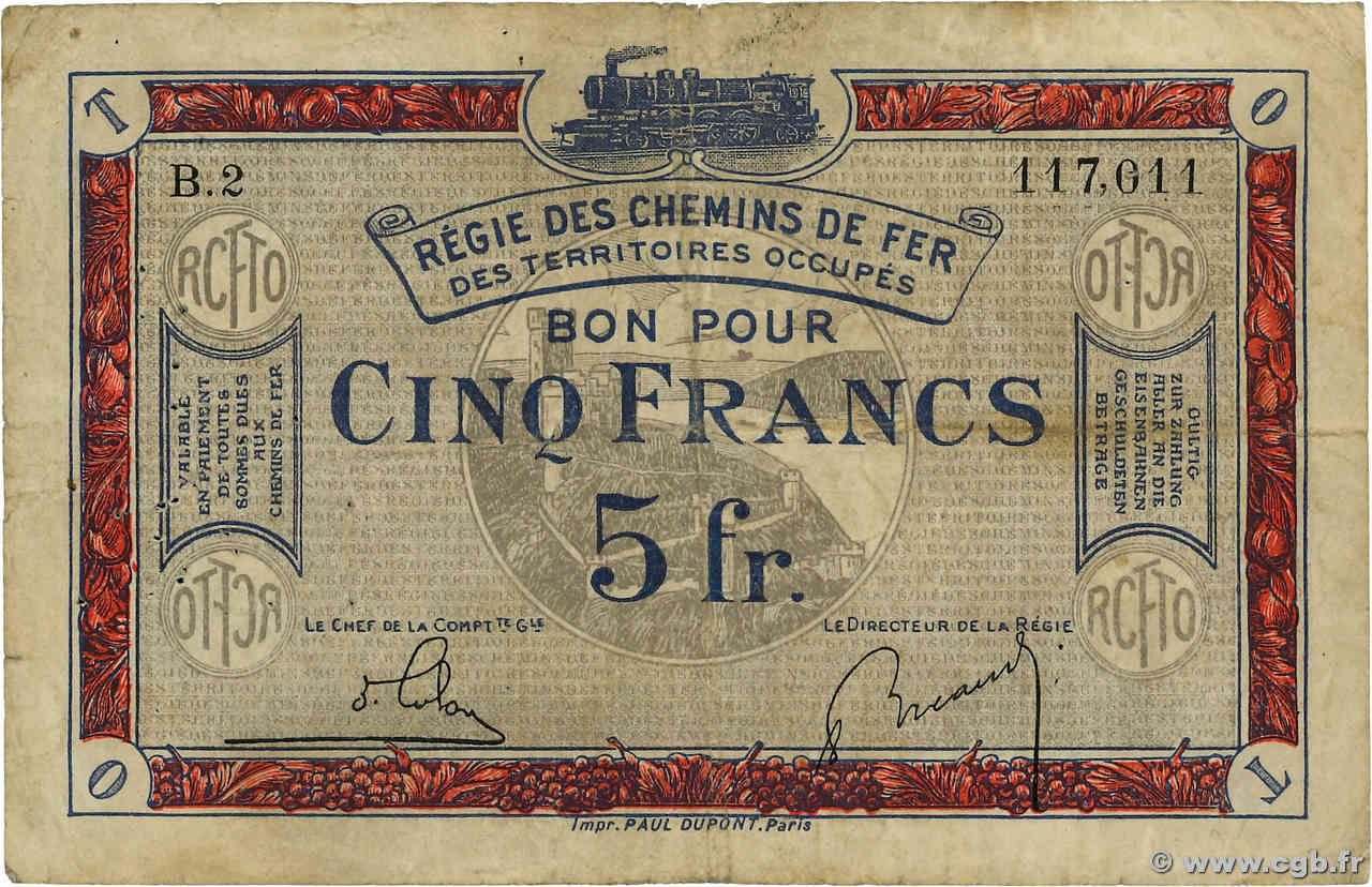 5 Francs FRANCE régionalisme et divers  1918 JP.135.06 pr.TB