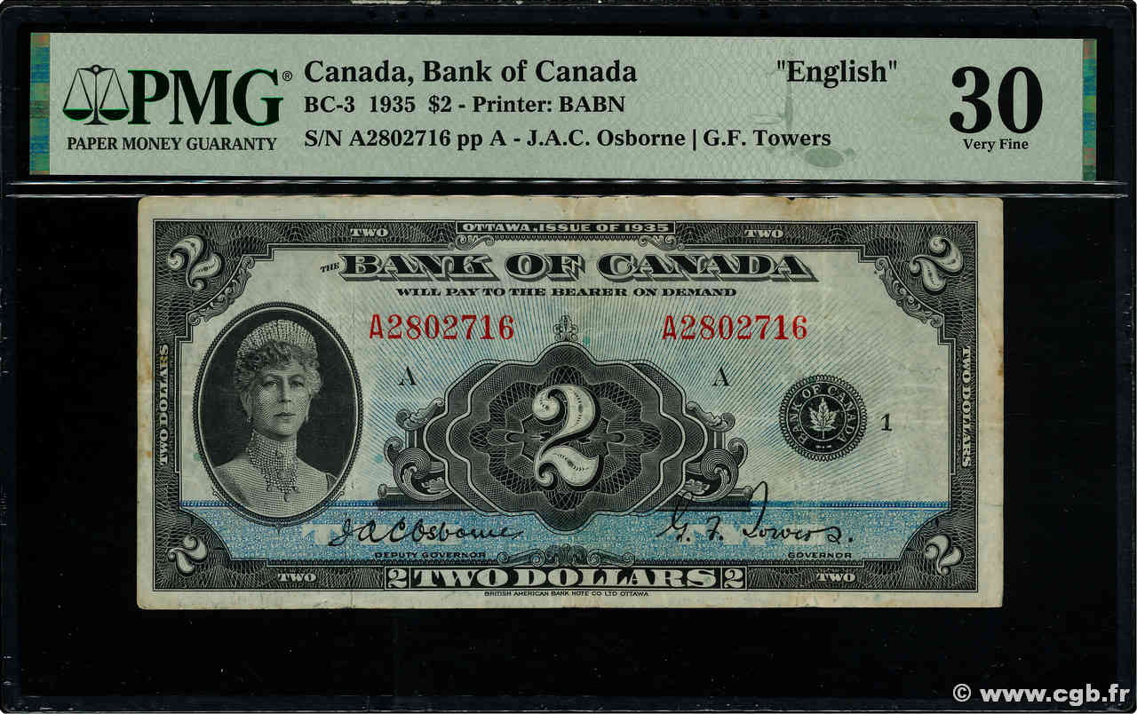 2 Dollar CANADA  1935 P.040 TTB