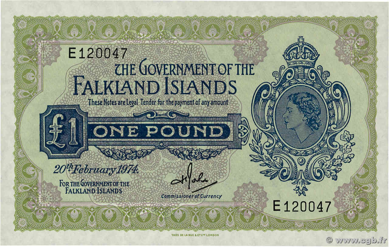 1 Pound FALKLANDINSELN  1974 P.08b ST