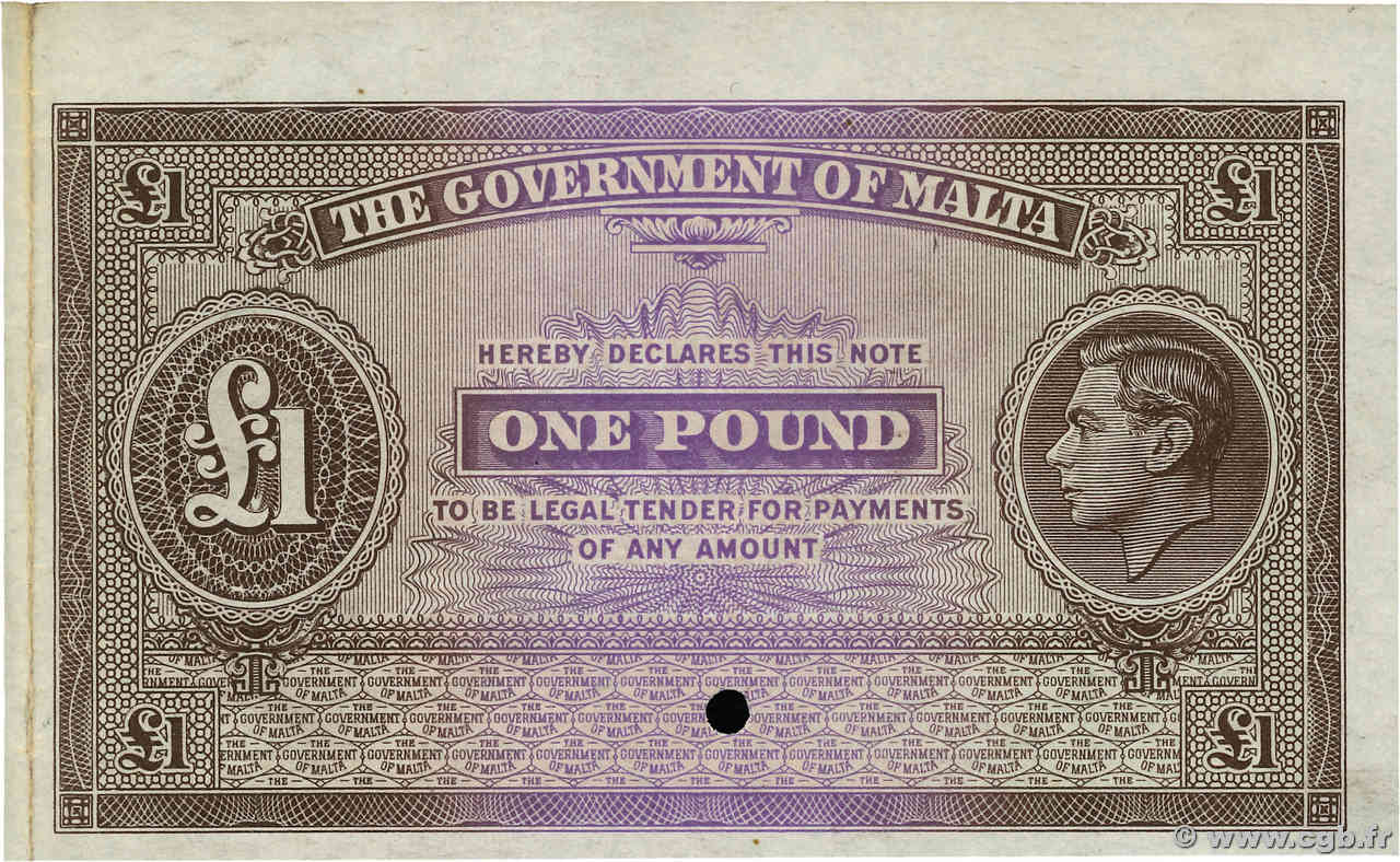 1 Pound Épreuve MALTE  1940 P.20p TTB+