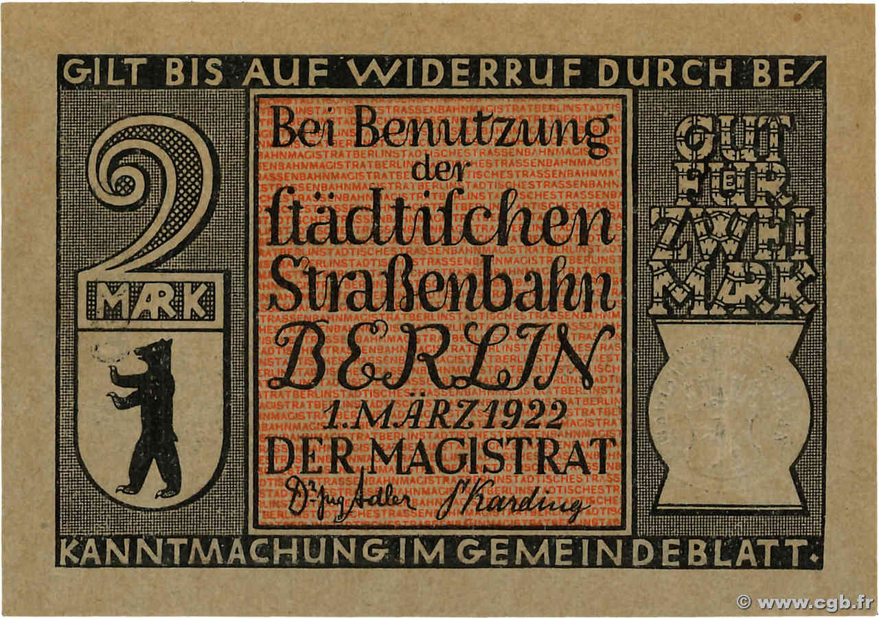 2 Mark GERMANIA Berlin 1922  AU+