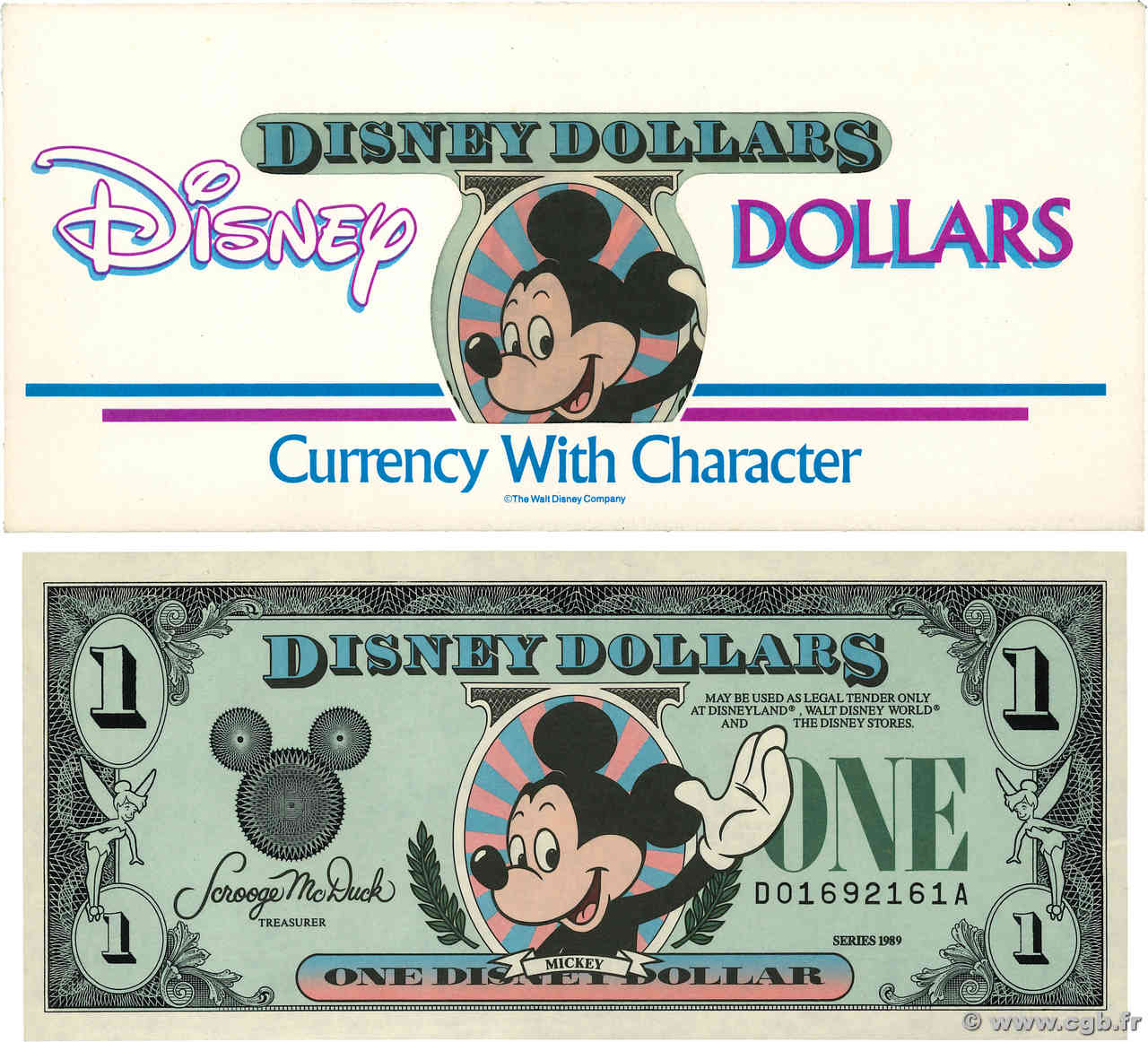 1 Disney dollar ÉTATS-UNIS D AMÉRIQUE  1989  pr.NEUF