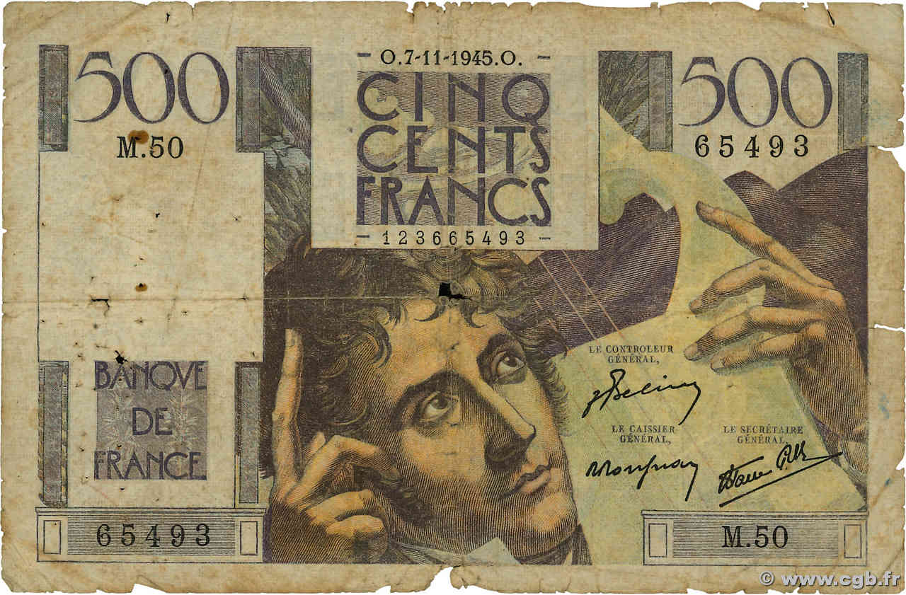 500 Francs CHATEAUBRIAND FRANCE  1945 F.34.03 B