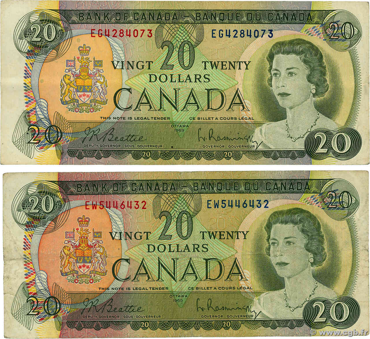20 Dollars Lot CANADA  1969 P.089a TB