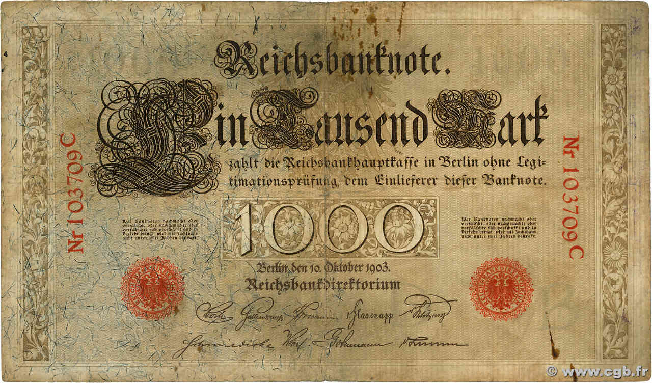 1000 Mark GERMANY  1903 P.023 F