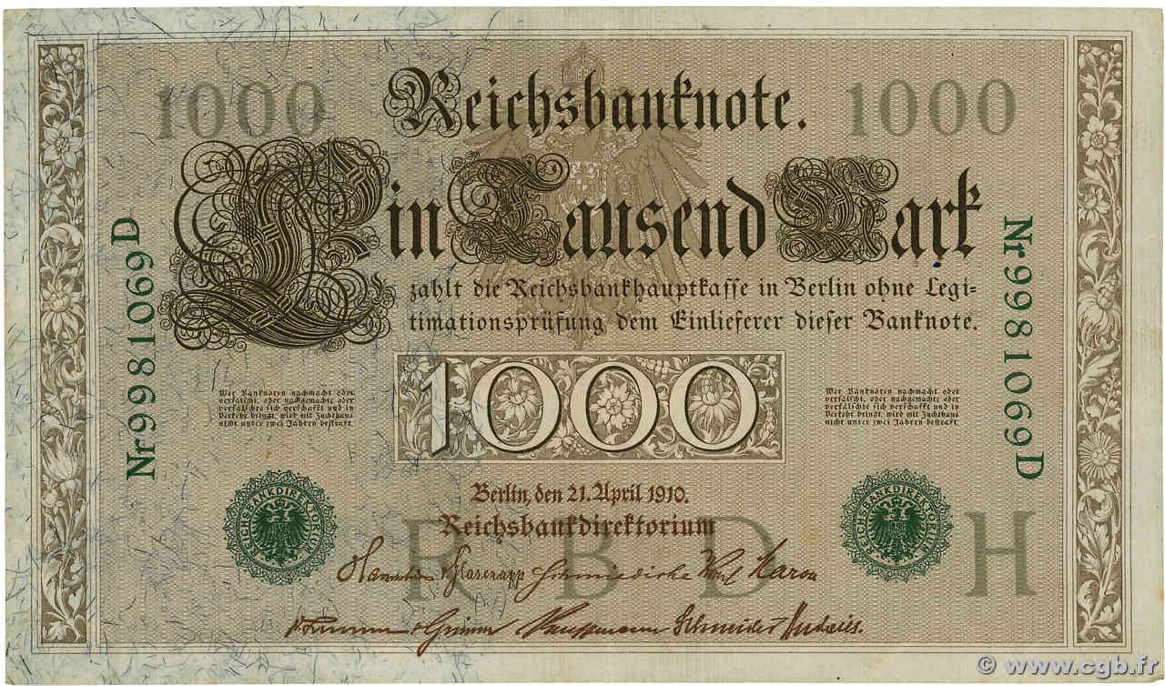1000 Mark ALLEMAGNE  1910 P.045 SUP