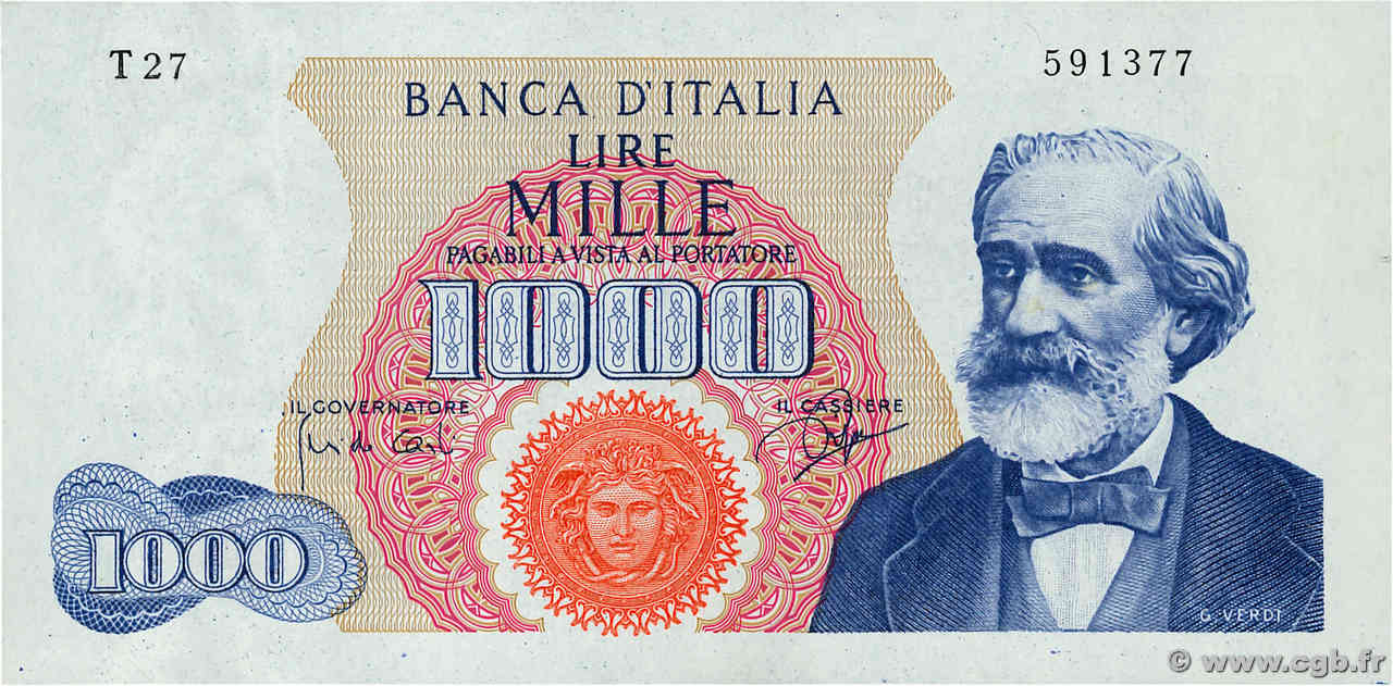 1000 Lire ITALIE  1964 P.096c SPL+