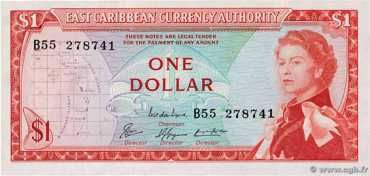 1 Dollar CARAÏBES  1965 P.13e NEUF