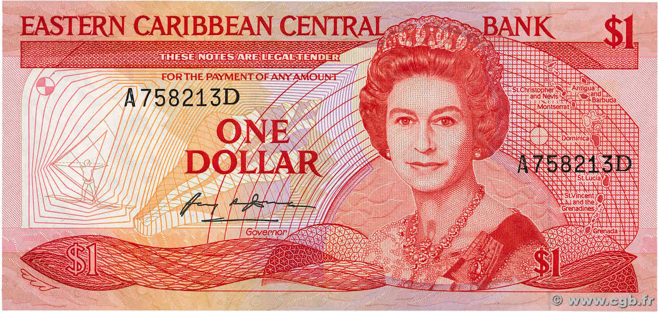 1 Dollar CARAÏBES  1985 P.17d NEUF