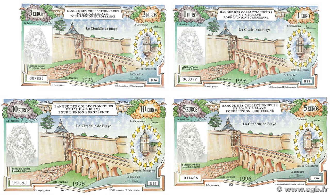 Serie Francs / Euro de Blaye Set de présentation FRANCE régionalisme et divers Blaye 1996  NEUF