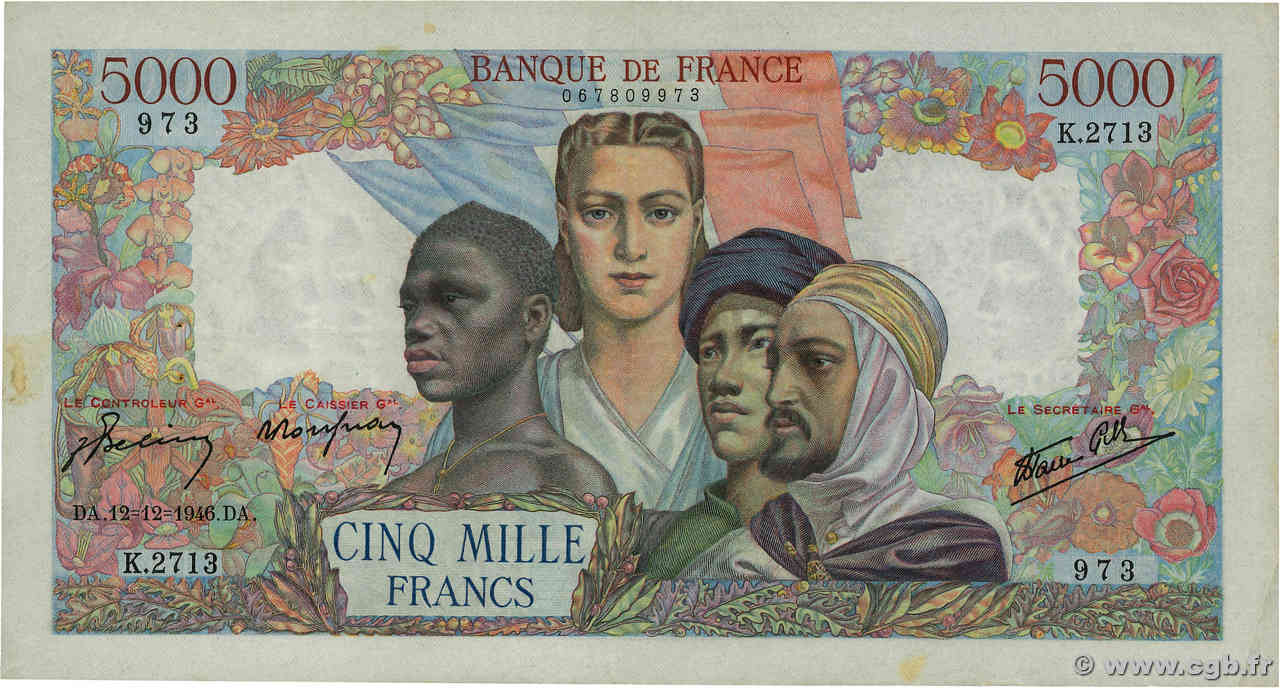 5000 Francs EMPIRE FRANÇAIS FRANCE  1946 F.47.56 TTB+