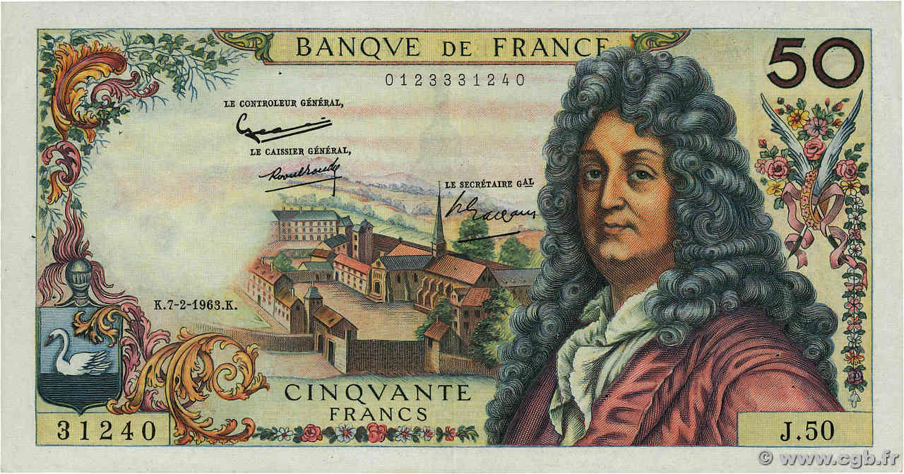 50 Francs RACINE FRANCIA  1963 F.64.04 MBC+