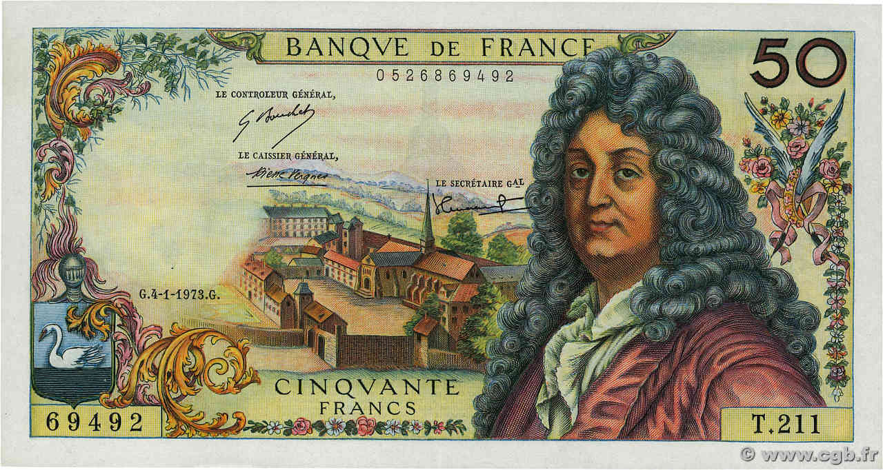 50 Francs RACINE FRANCE  1973 F.64.22 XF+