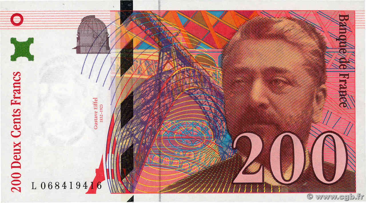 200 Francs EIFFEL FRANCE  1997 F.75.04b SPL