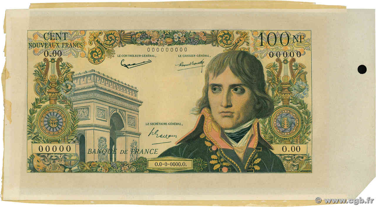 100 Nouveaux Francs BONAPARTE Épreuve FRANCE  1959 F.59.00E SPL